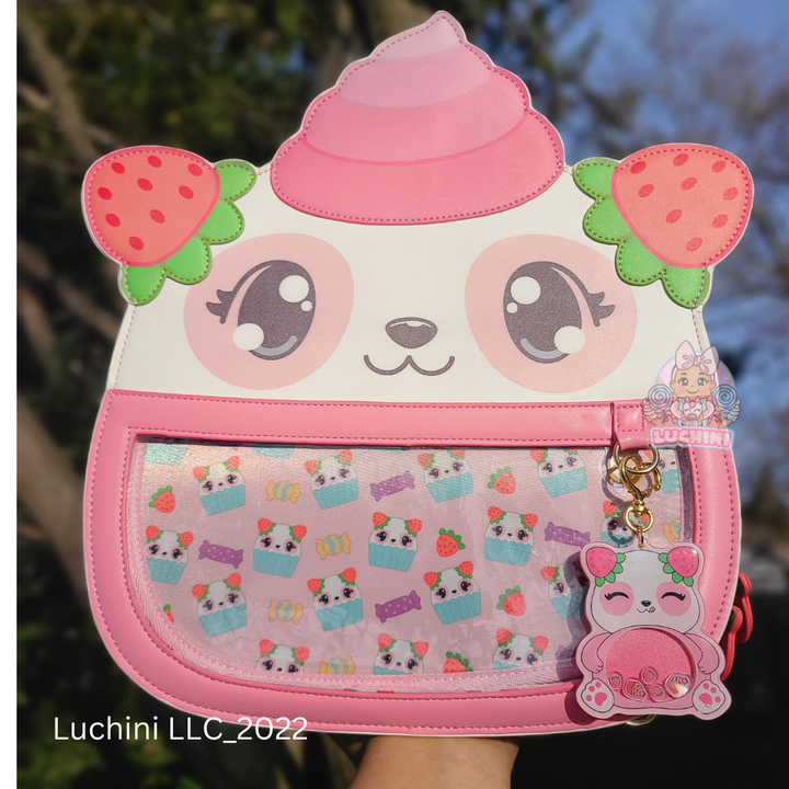 B GRADE LARGE Strawberry Panda Cupcake Ita Bag