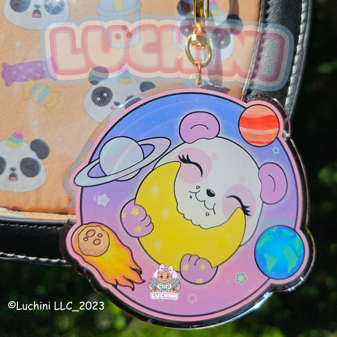 Luna Lavender Panda Galaxy Keychain