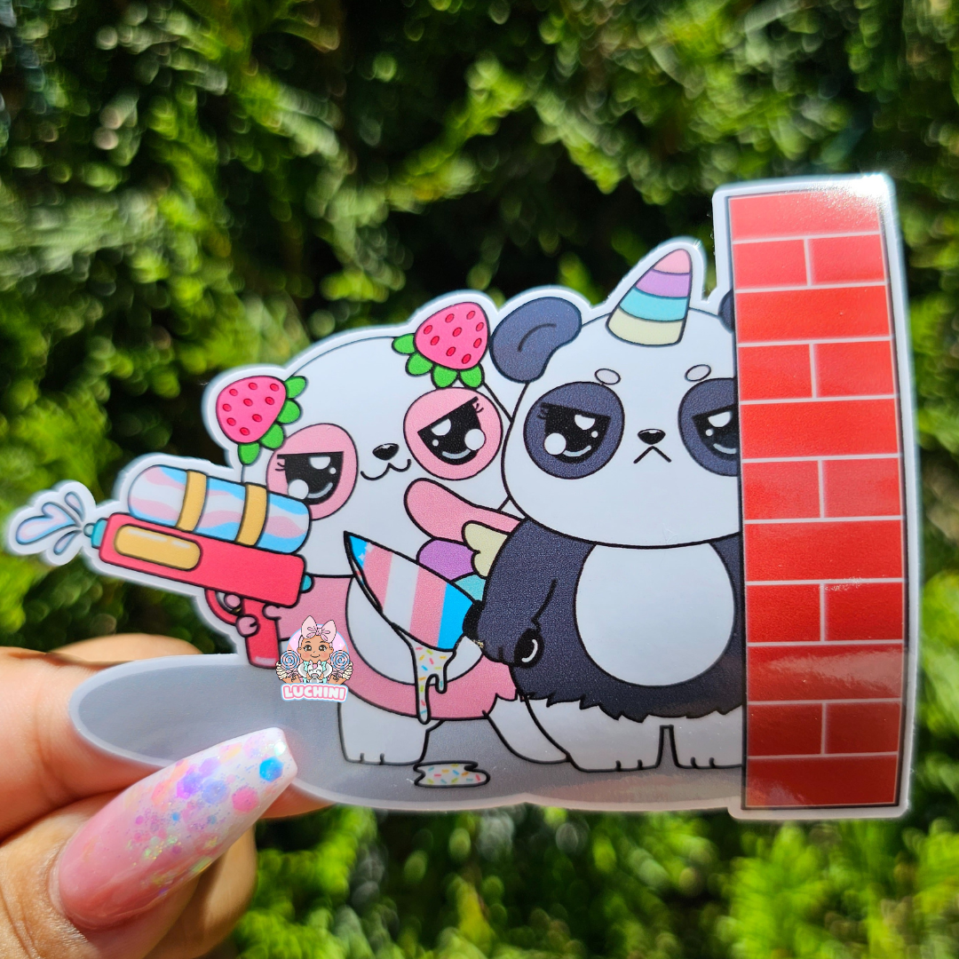 Stabby Cute Warrior LGBTQ Panda Stickers