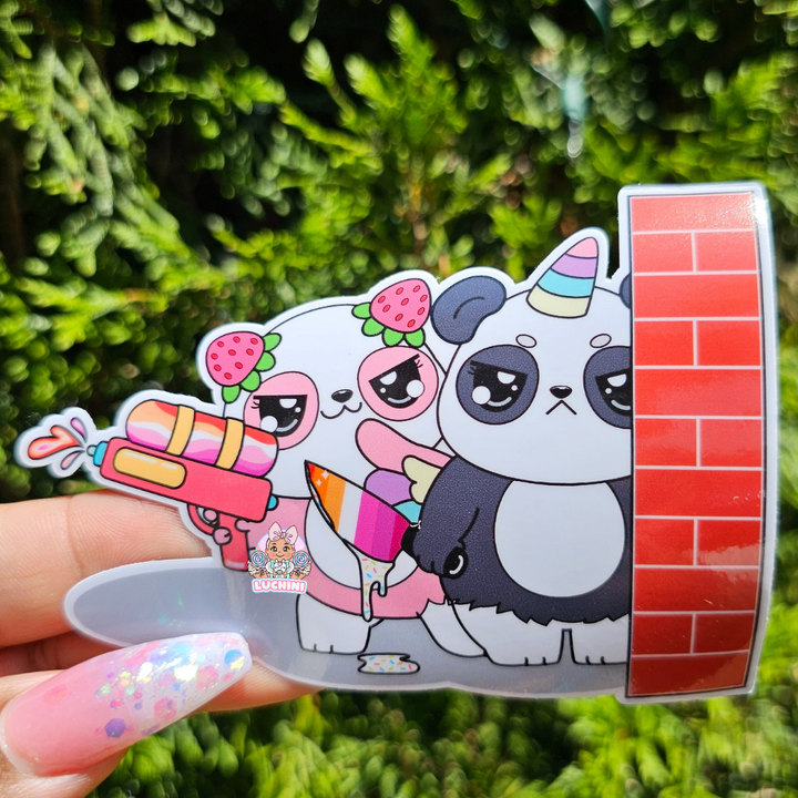 Stabby Cute Warrior LGBTQ Panda Stickers