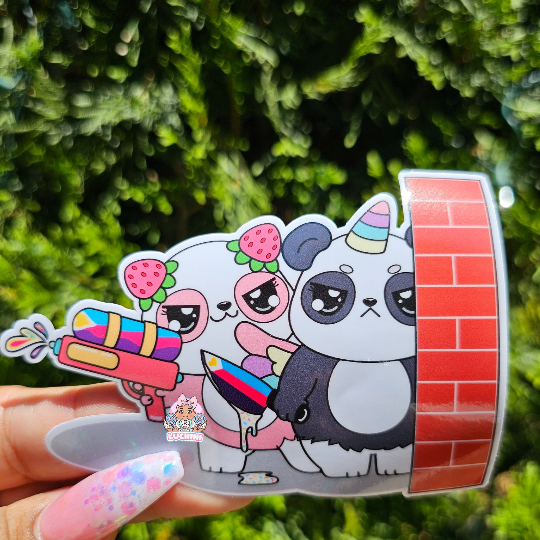 Stabby Cute Warrior LGBTQ Panda Stickers