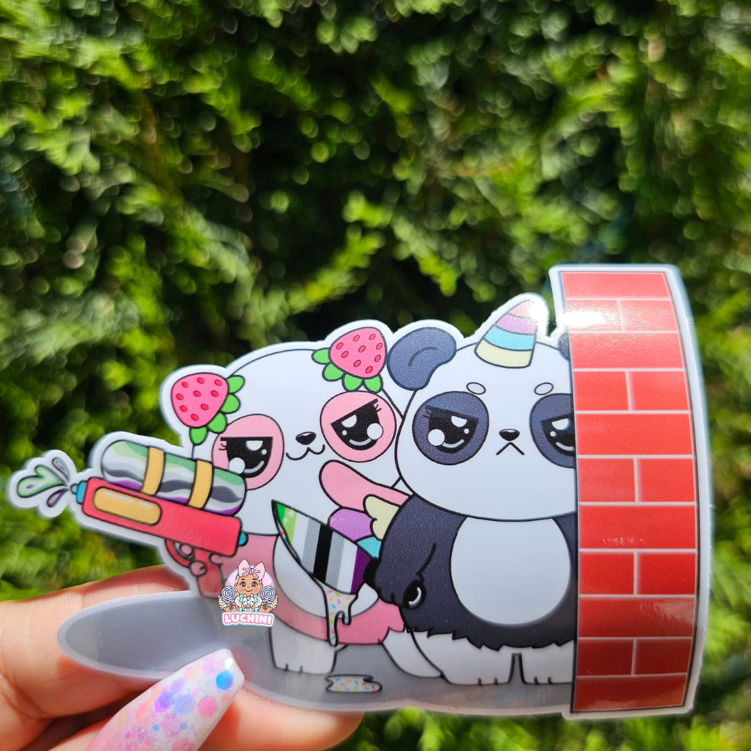 Stabby Cute Warrior LGBTQ Panda Stickers