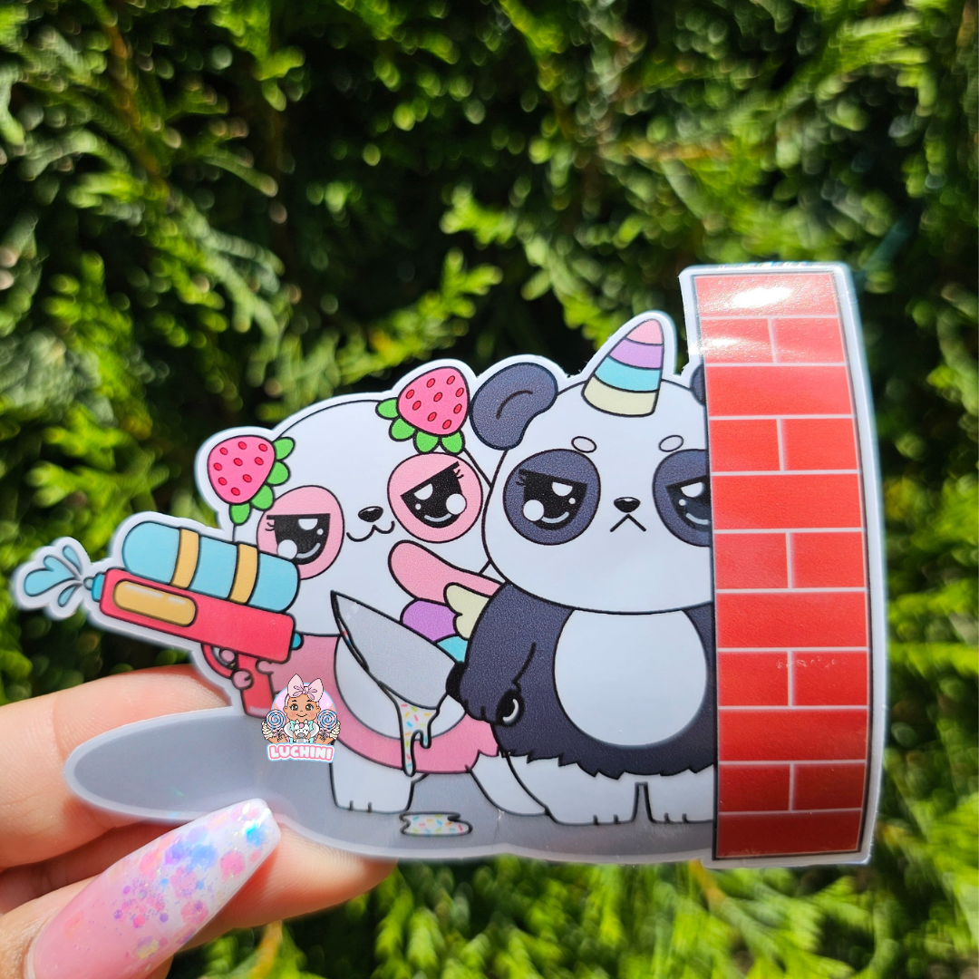 Stabby Cute Warrior LGBTQ Panda Stickers