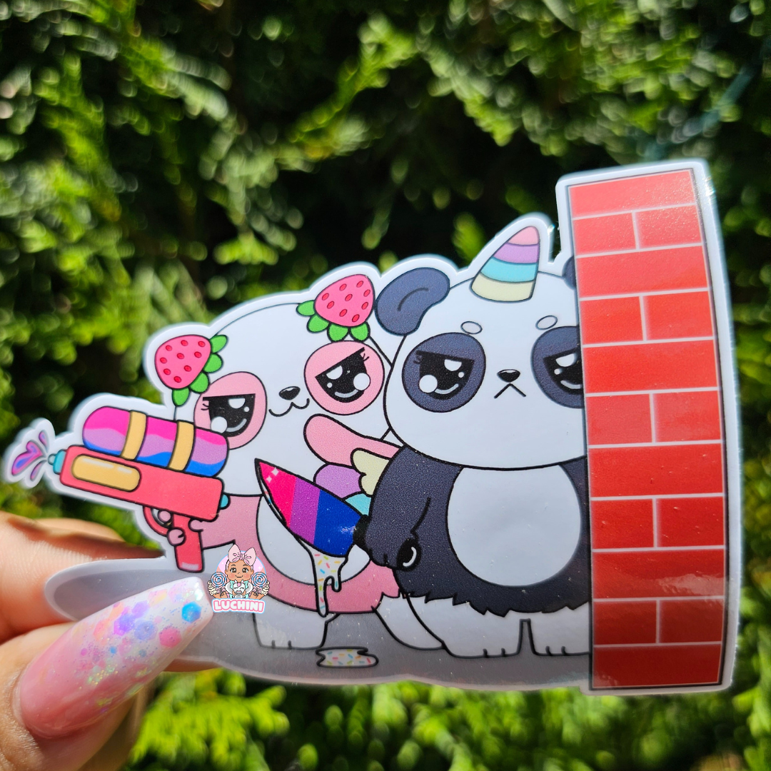 Stabby Cute Warrior LGBTQ Panda Stickers