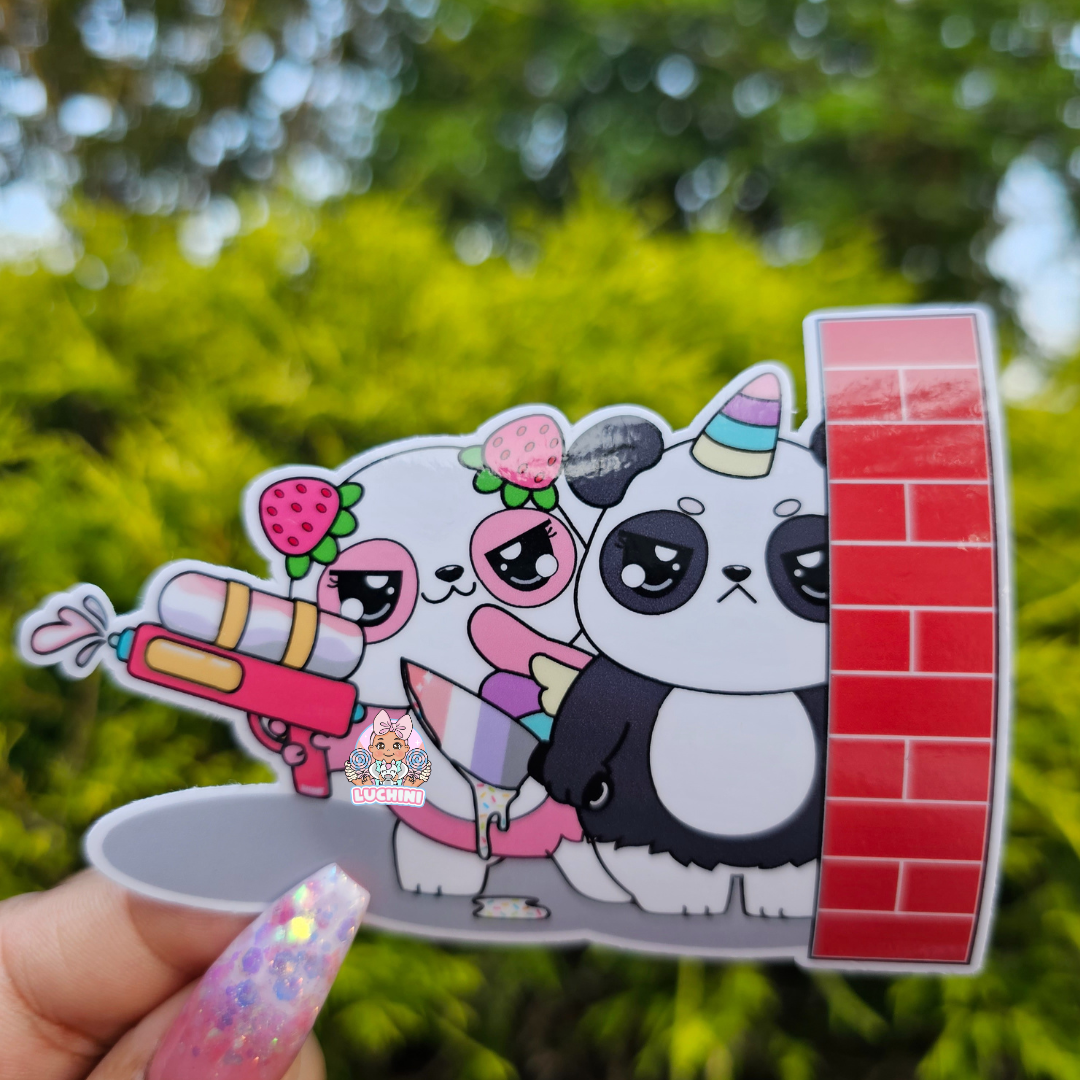 Stabby Cute Warrior LGBTQ Panda Stickers