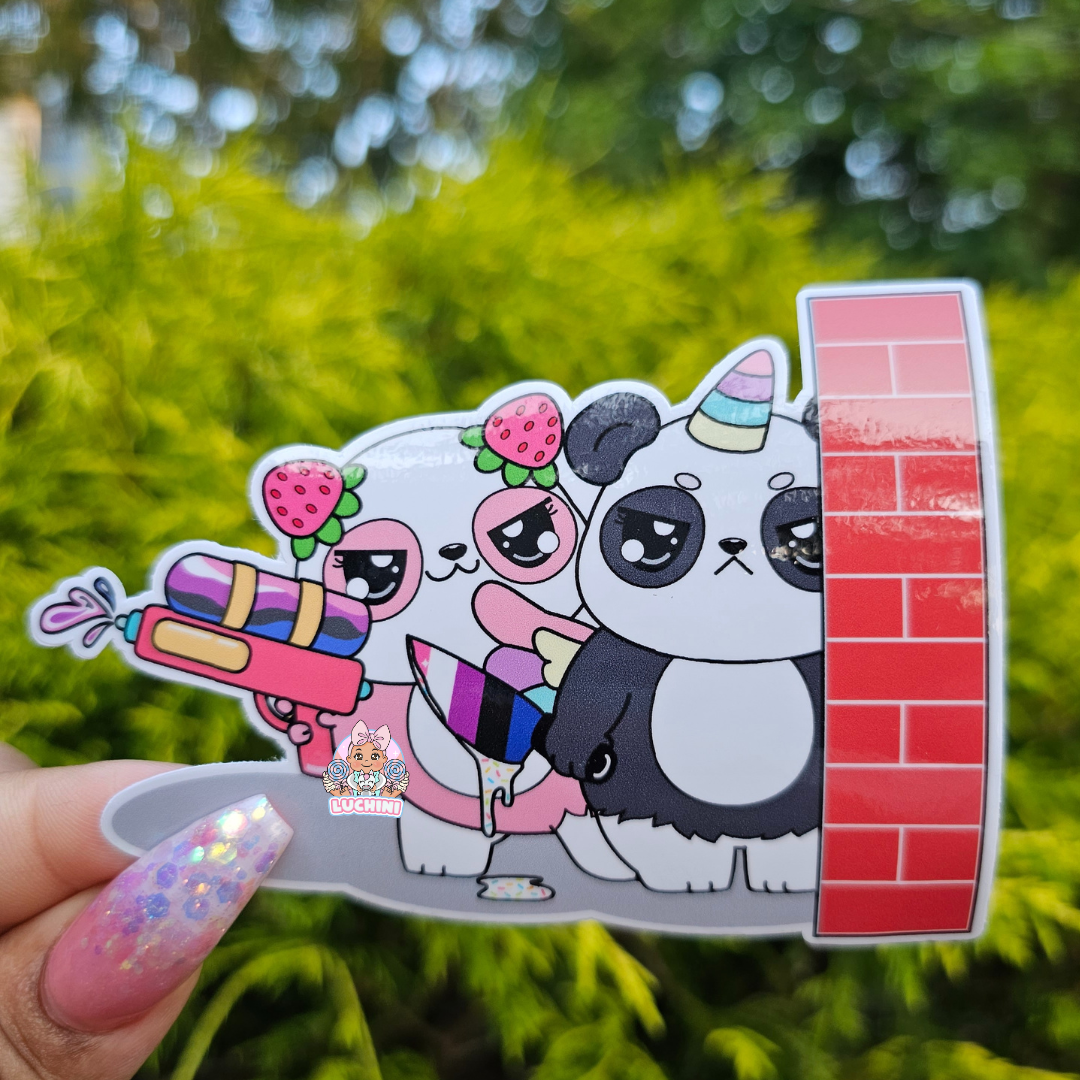 Stabby Cute Warrior LGBTQ Panda Stickers