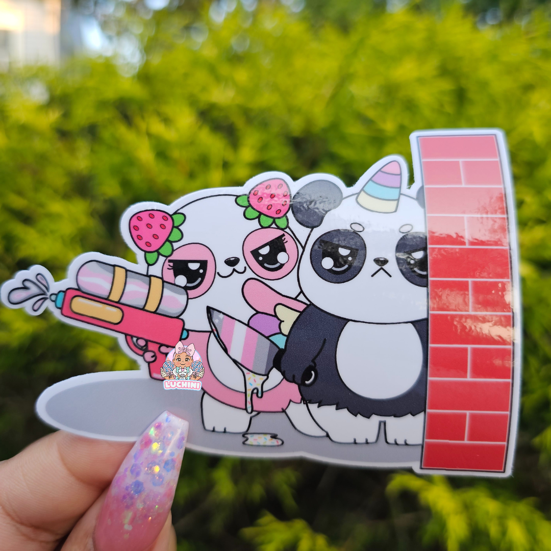 Stabby Cute Warrior LGBTQ Panda Stickers