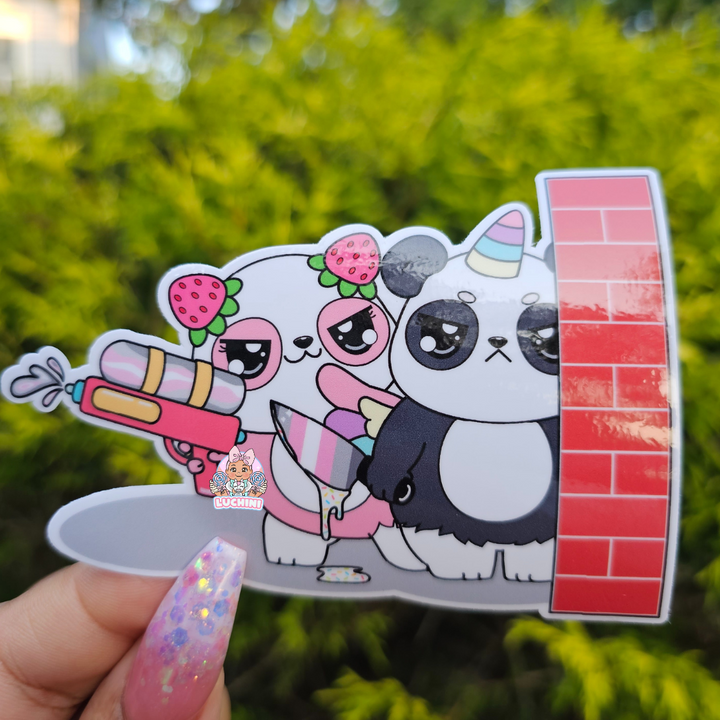 Stabby Cute Warrior LGBTQ Panda Stickers