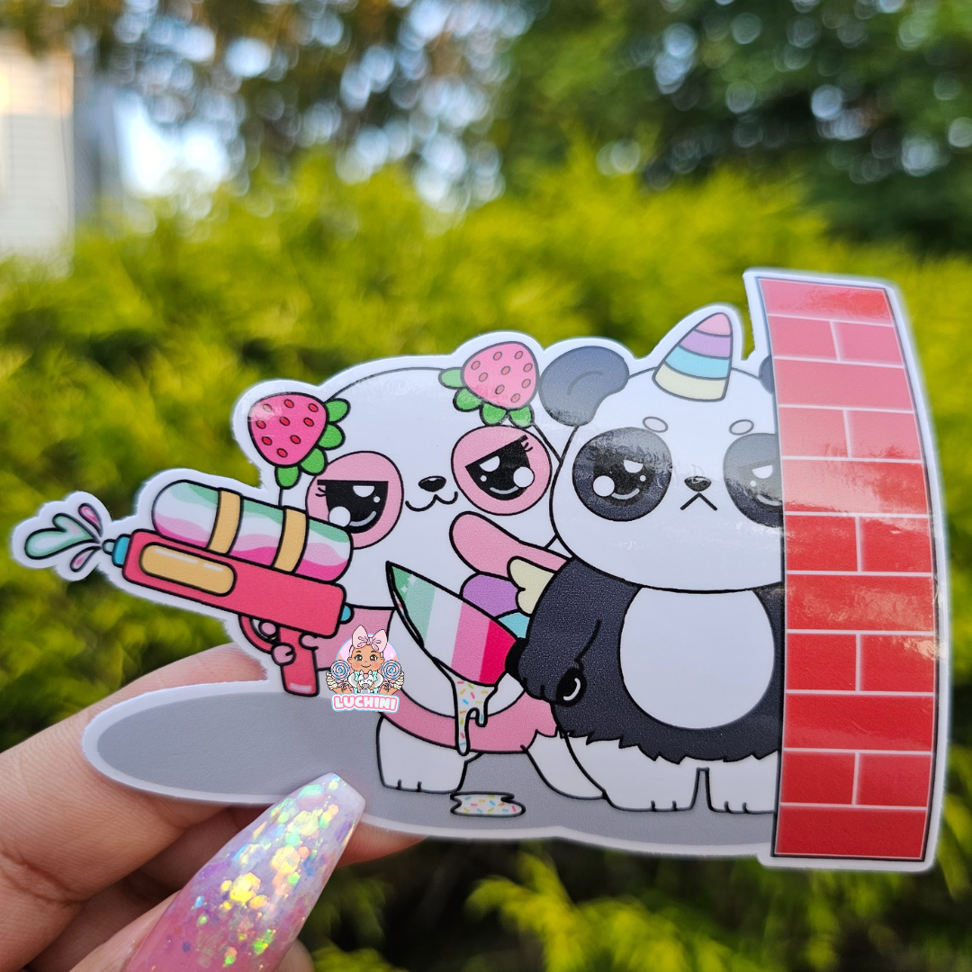 Stabby Cute Warrior LGBTQ Panda Stickers