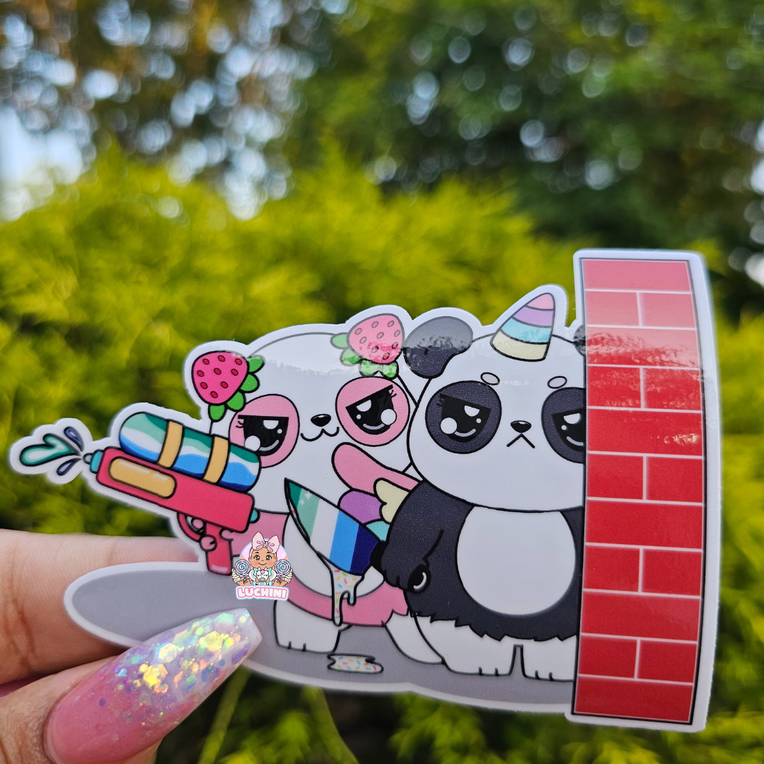 Stabby Cute Warrior LGBTQ Panda Stickers