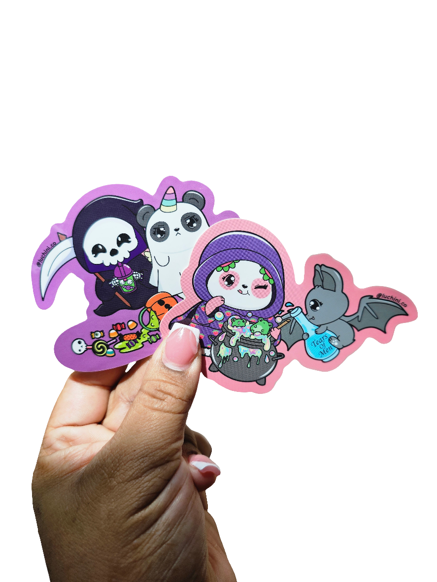 Spooky Cute Halloween Panda Stickers